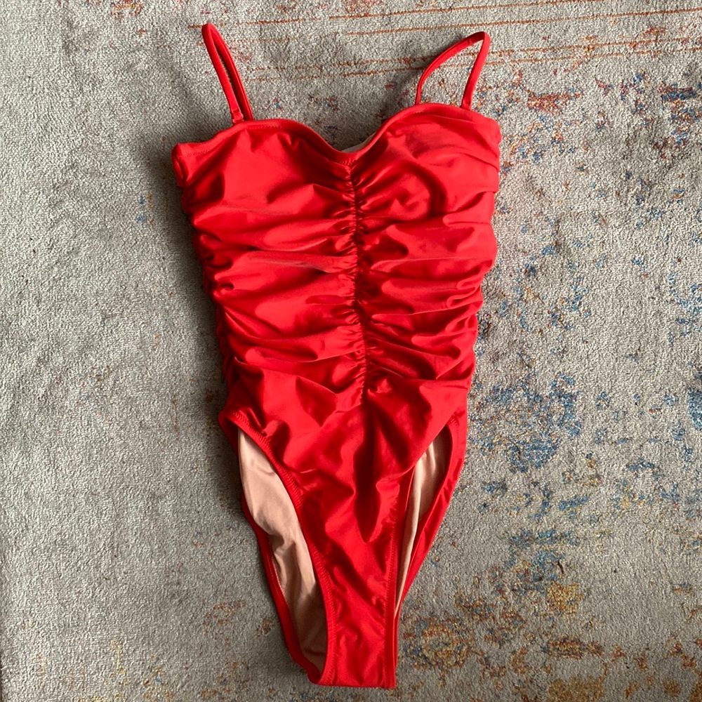 I crew one piece ruffle swim suit size 2